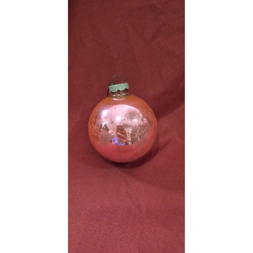 Vintage Shiny Brite Glass Christmas Ornament 4" Pink Ball
